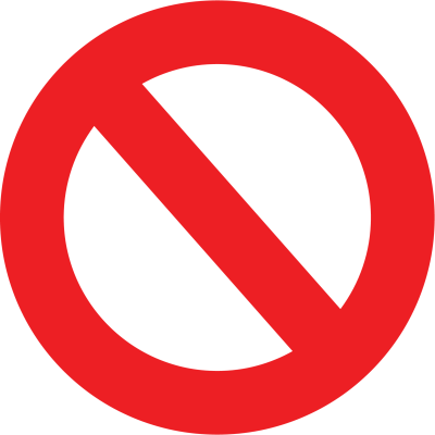 red circle with diagonal line